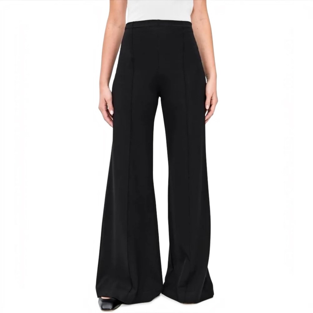 Ripley Rader Black Ponte Knit Wide Leg Pants Women's Size 16-18 New